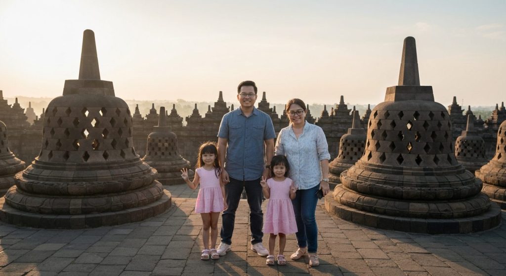 borobudur family tour — Photorealistic editorial travel photograph relevant to: The honest, expert-planned authority on