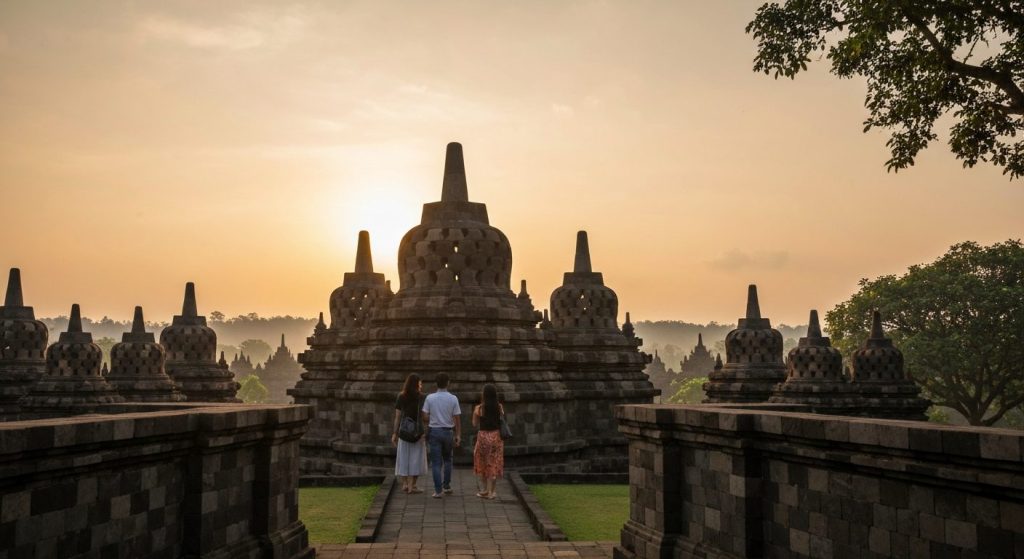 borobudur sunrise tour from bali — Photorealistic editorial travel photograph relevant to: The honest, expert-planned au