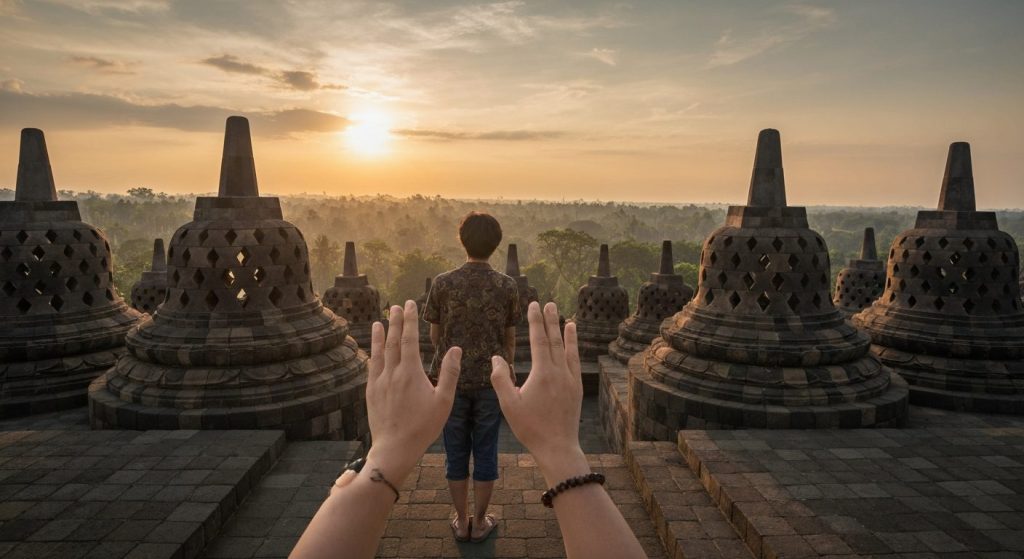 klook borobudur sunrise temple climb tour — Photorealistic editorial travel photograph relevant to: The honest, expert-p