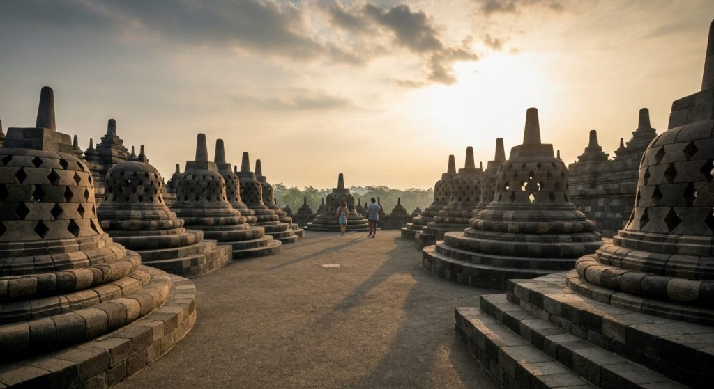 borobudur temple packing list what to bring — Photorealistic editorial travel photograph relevant to: The honest, expert