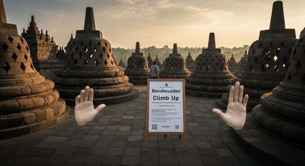 borobudur climb up ticket — Photorealistic editorial travel photograph relevant to: The honest, expert-planned authority