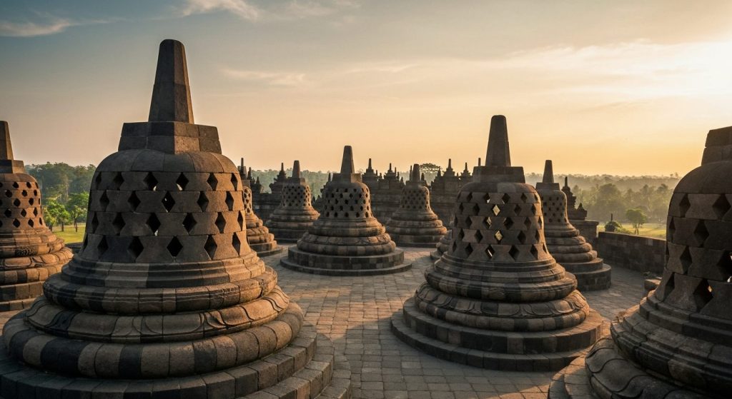 borobudur vs prambanan — Photorealistic editorial travel photograph relevant to: The honest, expert-planned authority on